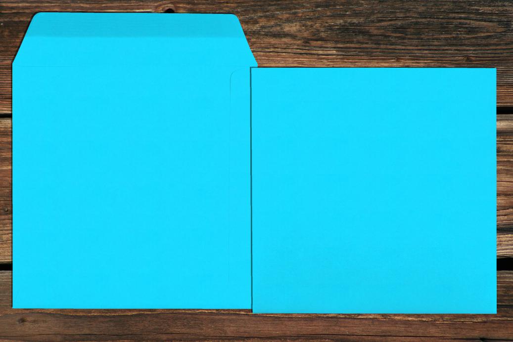 Versandtaschen 190x190 mm Nassklebend Ozeanblau 120 g/qm